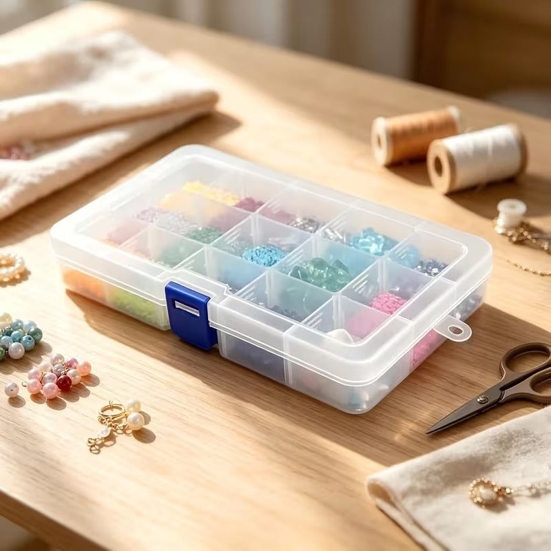 Plastic storage box 15 compartments detail image 6