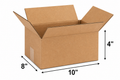 10 x 8 x 4 corrugated cardboard shipping box size diagram