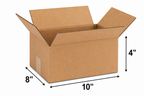 10 x 8 x 4 corrugated cardboard shipping box size diagram