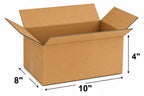 10 x 8 x 4 corrugated cardboard shipping boxes size diagram