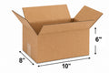 10 x 8 x 6 corrugated cardboard shipping boxes size diagram