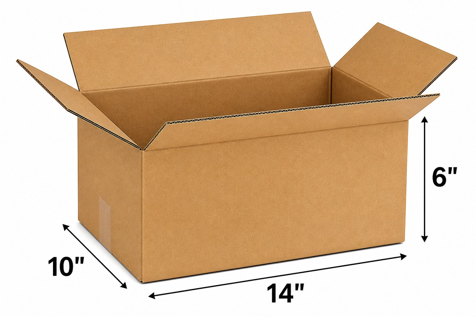 14 x 10 x 6 corrugated cardboard shipping boxes size diagram
