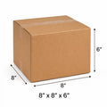 25 pack 8x8x6 inch corrugated cardboard shipping boxes