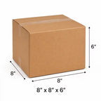 25 pack 8x8x6 inch corrugated cardboard shipping boxes