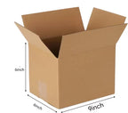 9 x 6 x 6 inch corrugated cardboard shipping box size chart