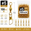 Size 5 snap swivel brass connectors 100pcs gold finish