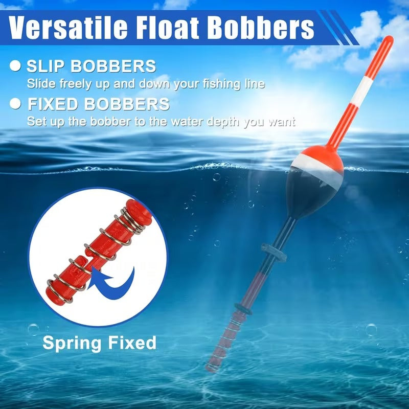 Wooden spring slip bobber fishing float detail image 4