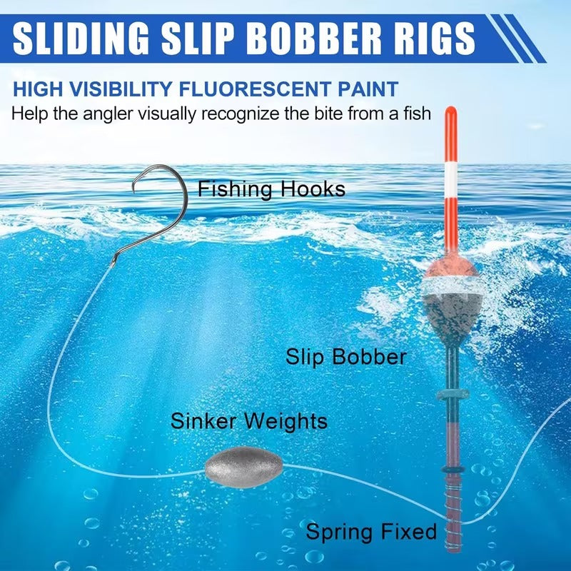 Wooden spring slip bobber fishing float detail image 5