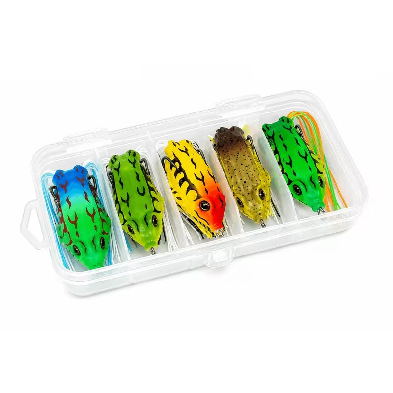 Topwater frog fishing lure set detail image 2