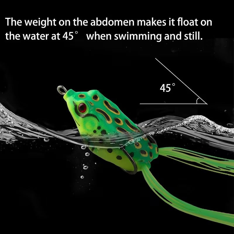 Topwater frog fishing lure set detail image 3