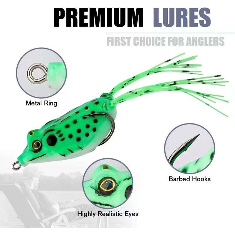 Topwater frog fishing lure set detail image 5