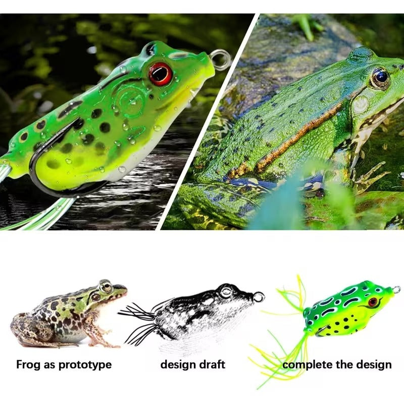 Topwater frog fishing lure set detail image 7