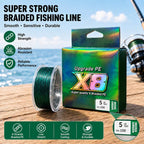 150YDS X8 braided PE fishing line moss green 5LB