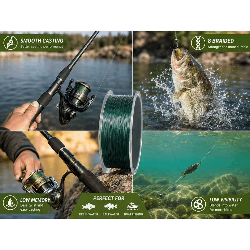 X8 braided PE fishing line smooth casting detail
